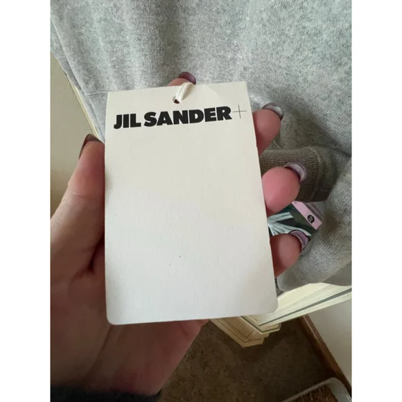 NWT Jil Sander Gray Sweatshirt with Black Logo, Size S - Picture 3 of 6